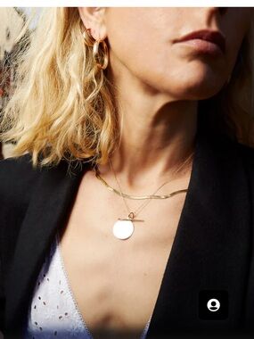 LorenStewart Disk & Toggle Necklace - 14K Gold